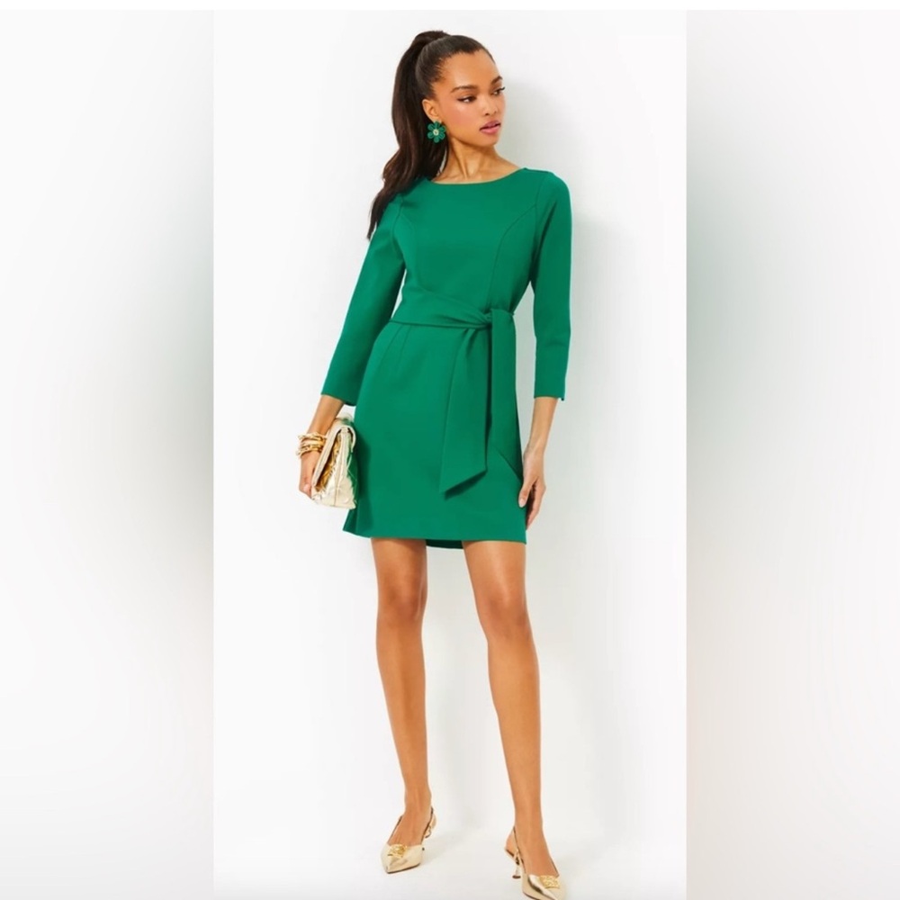 Lilly Pulitzer Green Stretchy Leighton Straight Fit Dress 10